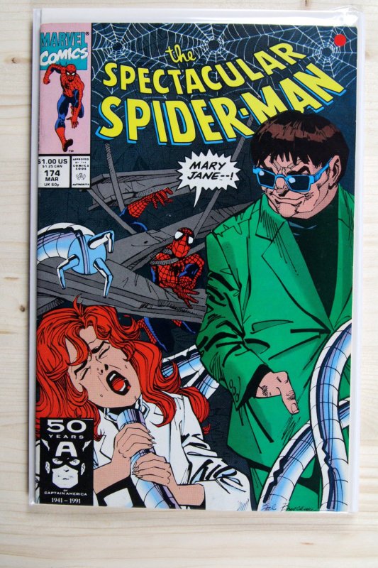 The Spectacular Spider-Man #174 (Marvel Comics, 1991), raw comic book in NM- 9.2 condition — front cover