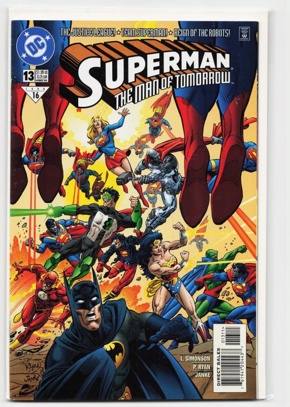 Superman: The Man of Tomorrow #13 (DC Comics, 1999), raw, ungraded comic book — front cover