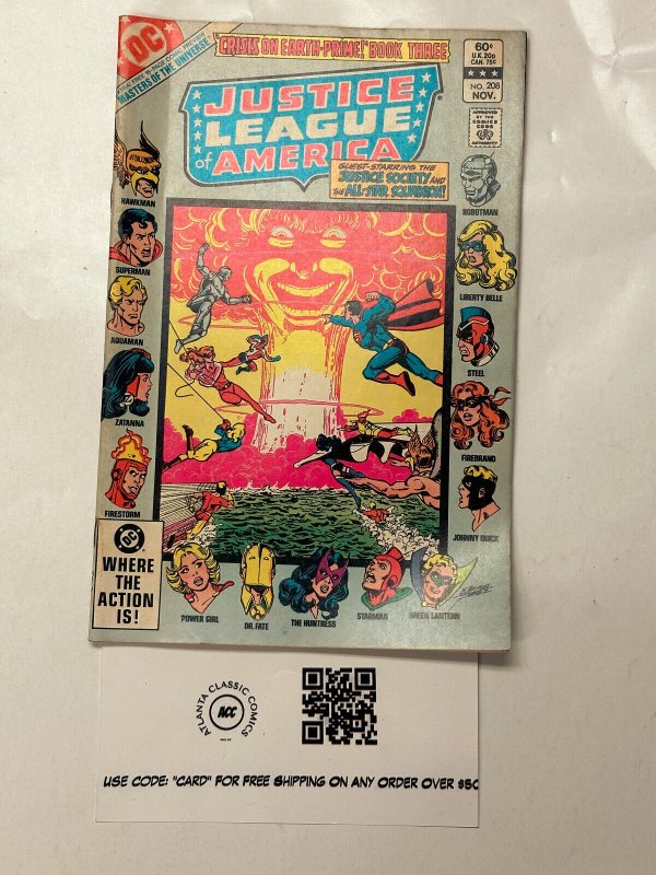 Justice League of America #208 (DC Comics), raw comic book in VF condition — front cover