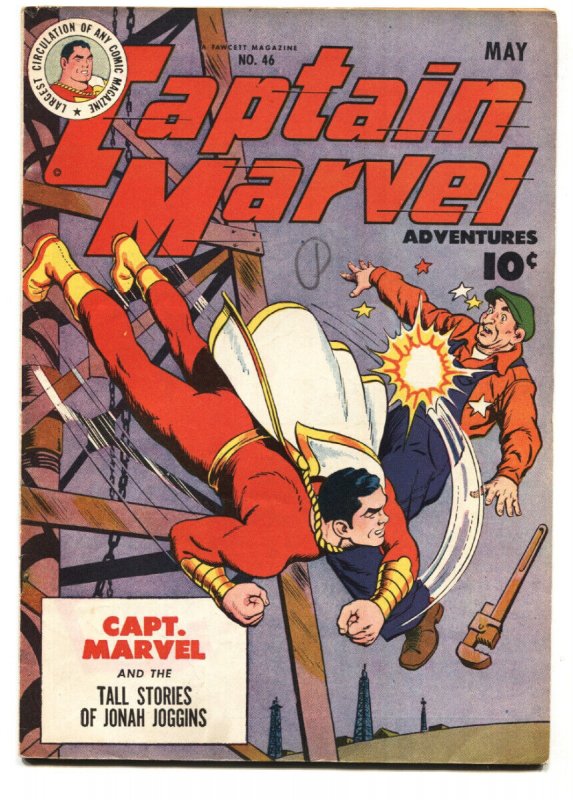Captain Marvel Adventures #46 - 1945-Fawcett-Steamboat-final Mr Mind Episode-VF- (Fawcett Publications, 1945), raw comic book in VF- condition — front cover
