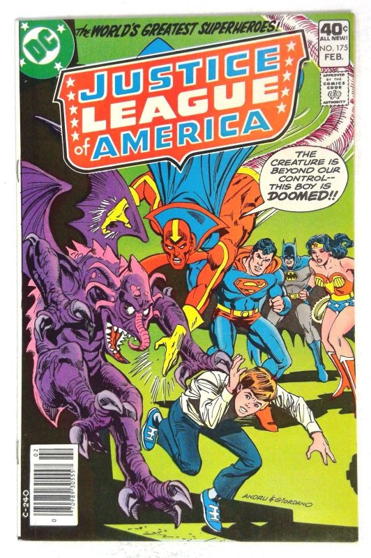 Justice League of America #175 (DC Comics, 1980), raw comic book in NM- condition — front cover