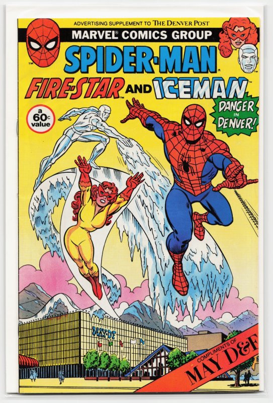 Spider-Man, Fire-Star and Iceman at the Dallas Ballet Nutcracker Denver Post ..., raw, ungraded comic book — front cover