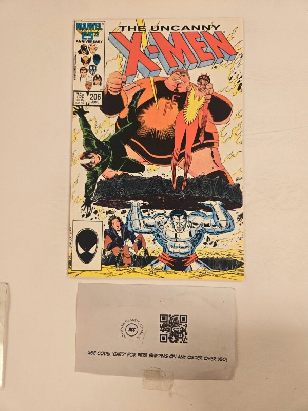 Uncanny X-Men #208 (Marvel Comics, 1986), raw comic book in VF condition — front cover
