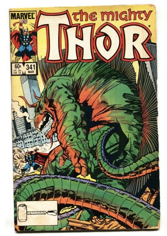 Thor #341 (Marvel Comics, 1984), raw, ungraded comic book — front cover