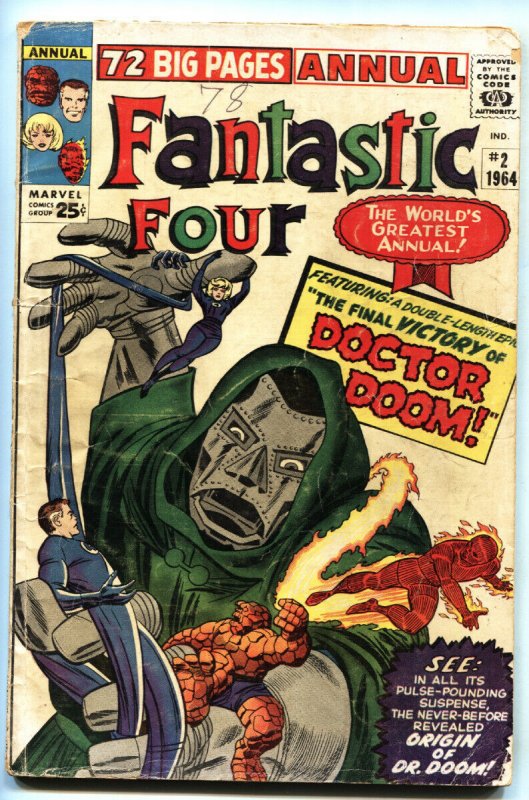 Fantastic Four Annual #2 (Marvel Comics, 1964), raw comic book in VG condition — front cover