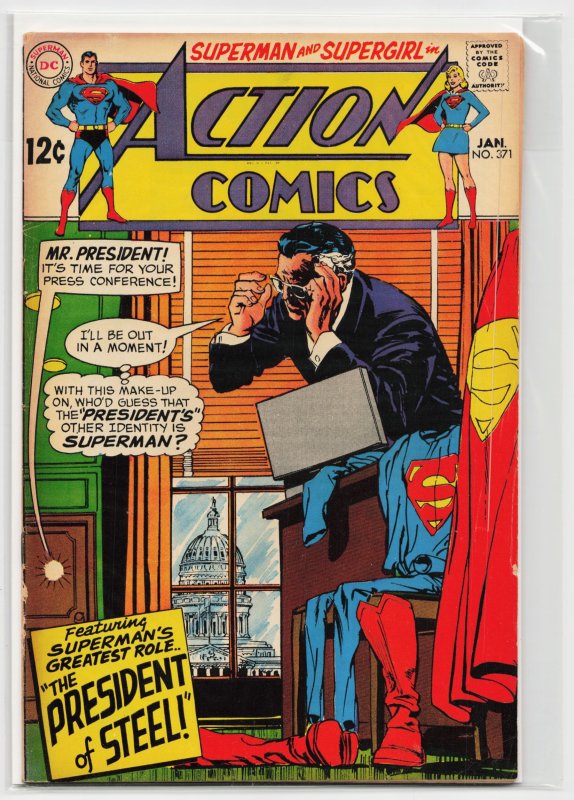 Action Comics #371 (DC Comics, 1969), raw, ungraded comic book — front cover