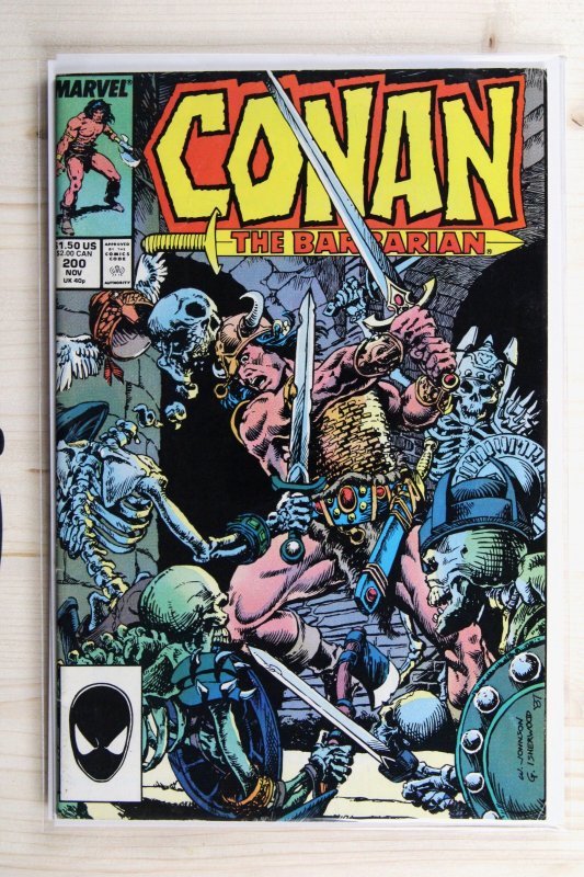 Conan the Barbarian #200 (Marvel Comics, 1987), raw comic book in VF+ 8.5 condition — front cover