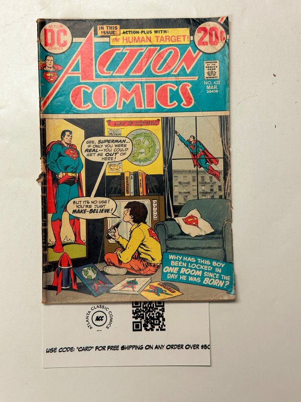 Action Comics #422 (DC Comics, 1973), raw comic book in FN condition — front cover
