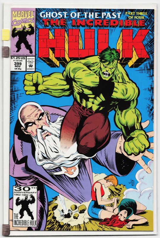 The Incredible Hulk #399 (Marvel Comics, 1992), raw, ungraded comic book — front cover