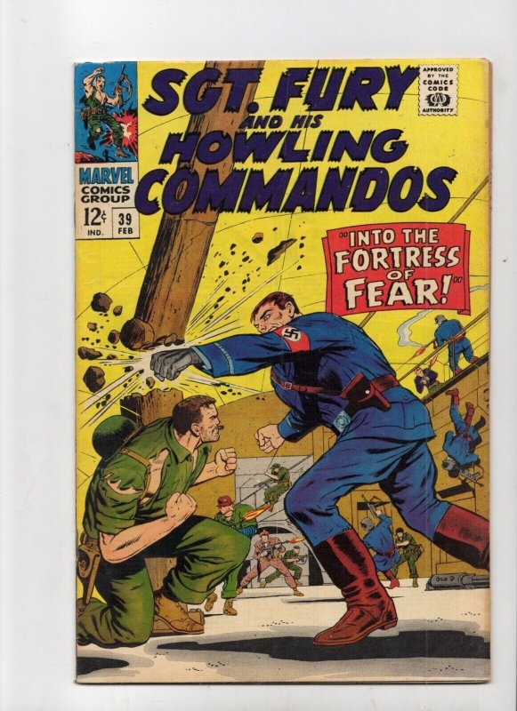 Sgt. Fury and His Howling Commandos #39 (Marvel Comics, 1967), raw comic book in VG+ 4.5 condition — front cover