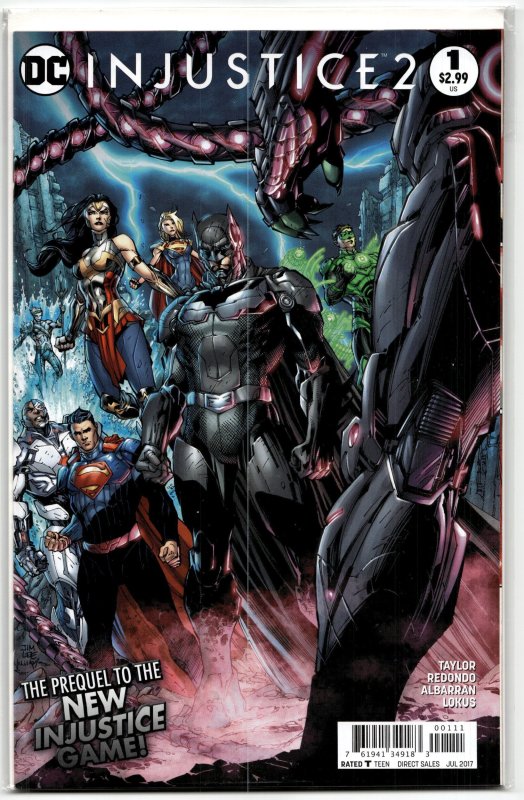 Injustice 2 #1 (DC Comics, 2017), raw, ungraded comic book — front cover