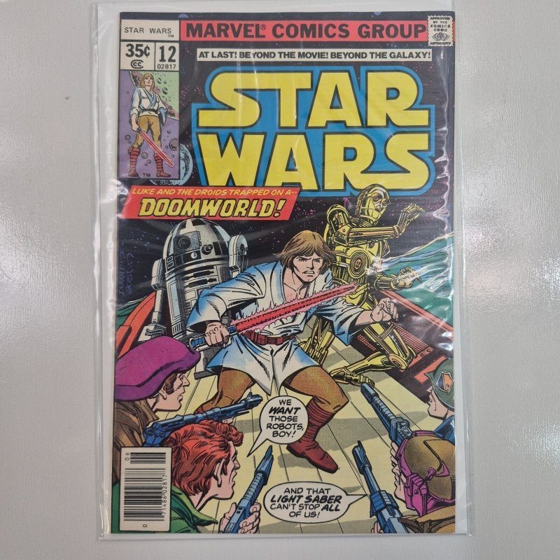 Star Wars #12 (Marvel Comics, 1978), raw comic book in VF- 7.5 condition — front cover