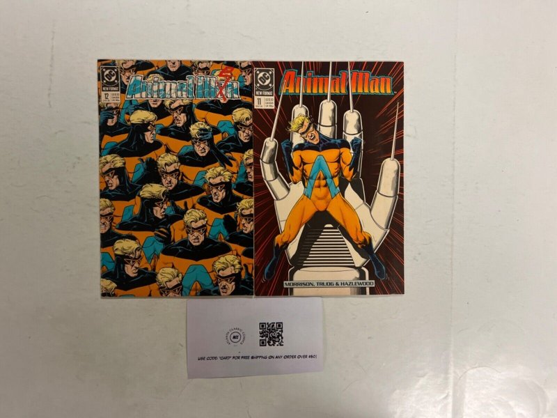 2 Animal Man DC Comic Books #11, raw, ungraded comic book — front cover