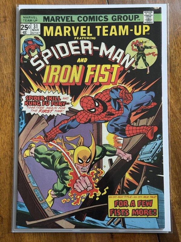 Marvel Team-Up #31 (Marvel Comics, 1975), raw comic book in VF- 7.5 condition — front cover
