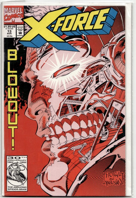 X-Force #13 (Marvel Comics, 1992), raw, ungraded comic book — front cover