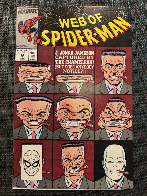 Web of Spider-Man #52 (Marvel Comics), raw, ungraded comic book — front cover