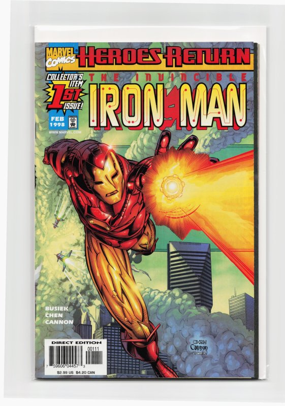 Iron Man #1 (Marvel Comics, 1998), raw, ungraded comic book — front cover