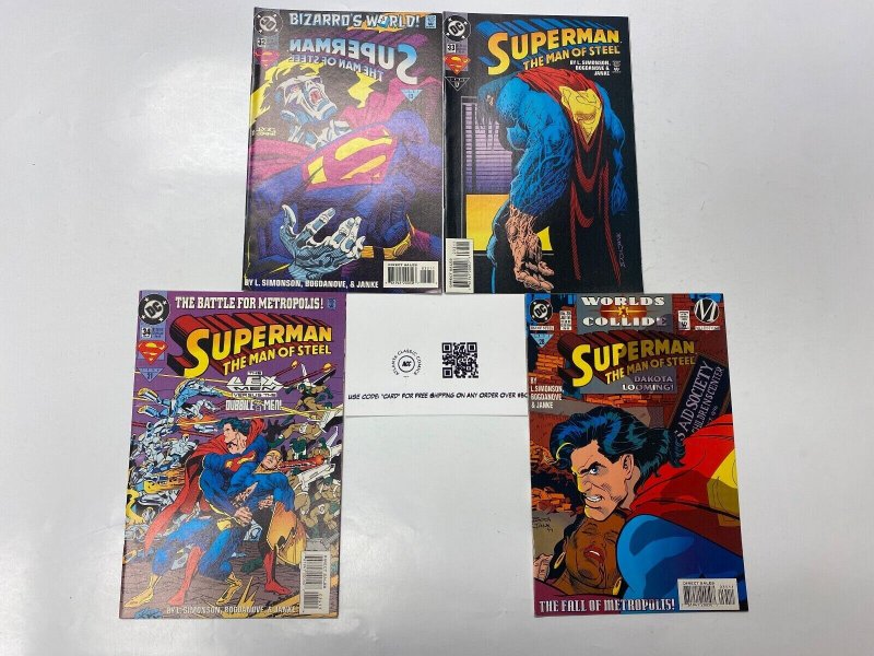 4 Superman: The Man of Steel DC Comic Book #28 32 33 34 21 KM9, raw, ungraded comic book — front cover