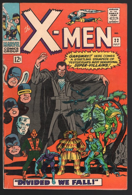 X-Men #22 (Marvel Comics), raw comic book in VG 4.5 condition — front cover
