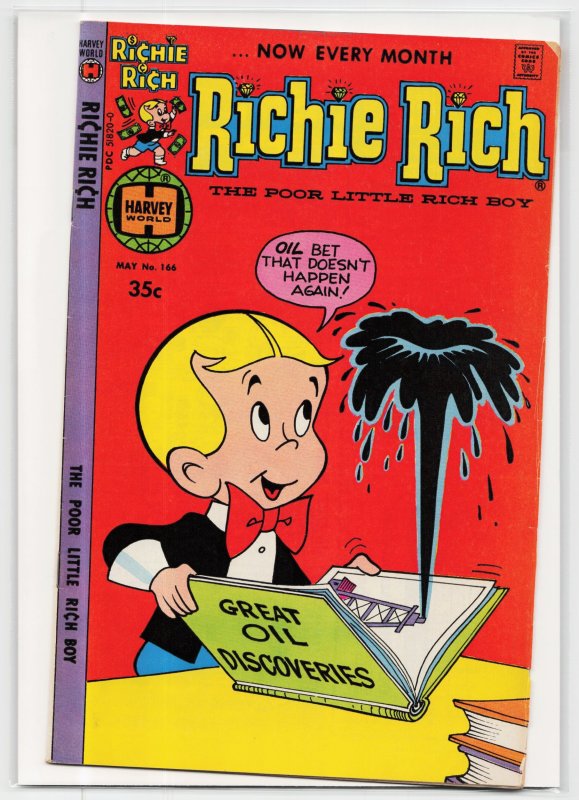 Richie Rich #166 (Harvey Comics, 1978), raw, ungraded comic book — front cover
