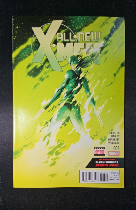 All-New X-Men #4 (Marvel Comics, 2016), raw comic book in NM condition — front cover