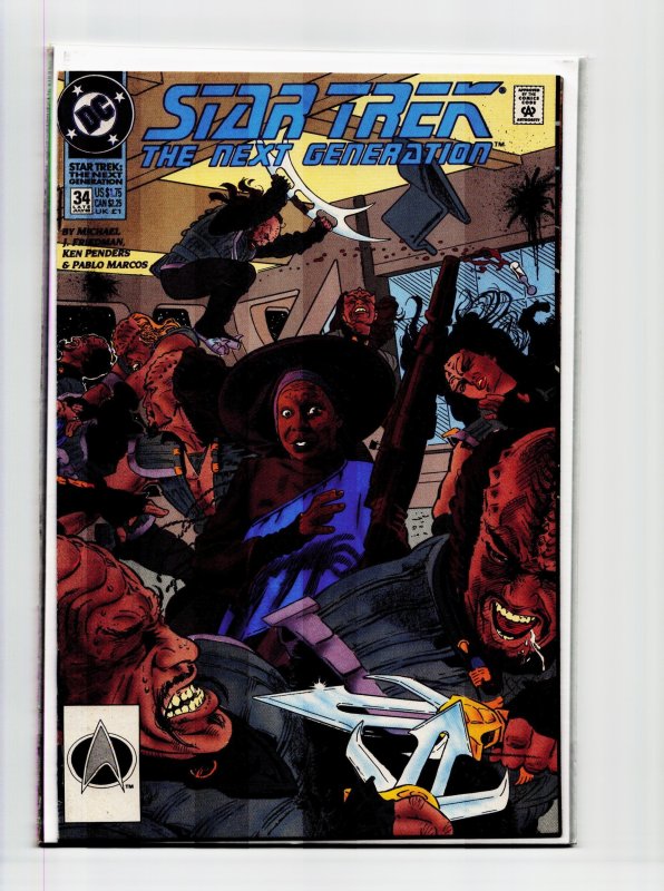 Star Trek: The Next Generation #34 (DC Comics, 1992), raw, ungraded comic book — front cover