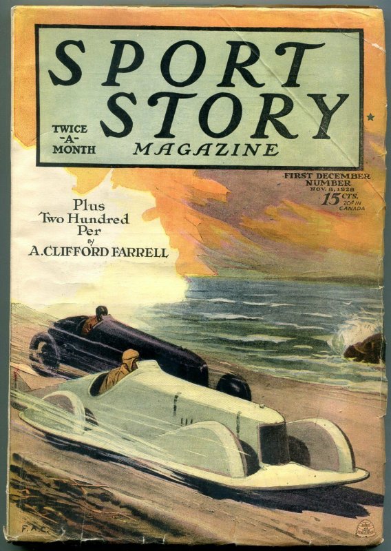 Sport Story Magazine December #1, raw comic book in VG condition — front cover