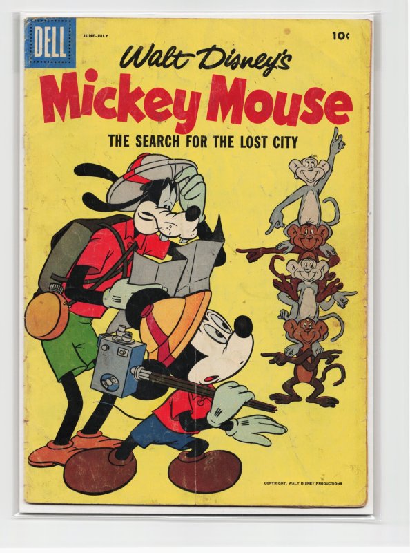 Mickey Mouse #54 (Dell, 1957), raw, ungraded comic book — front cover