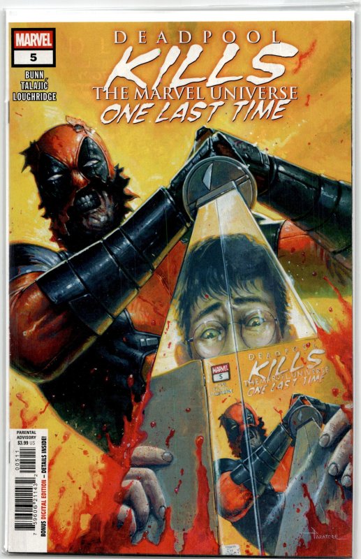 Deadpool Kills the Marvel Universe One Last Time #5 (Marvel Comics, 2025), raw, ungraded comic book — front cover