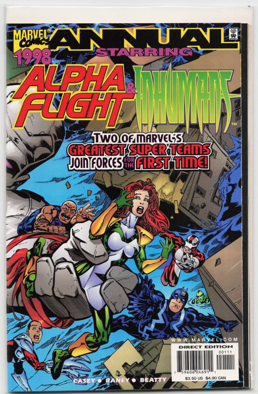 Alpha Flight / Inhumans '98 (1998) Alpha Flight (Marvel Comics, 1998), raw, ungraded comic book — front cover