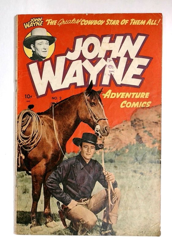 John Wayne Adventure #2 (1950), raw, ungraded comic book — front cover