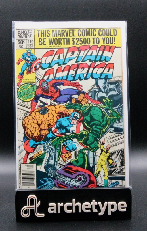 Captain America #249 (Marvel Comics, 1980), raw, ungraded comic book — front cover