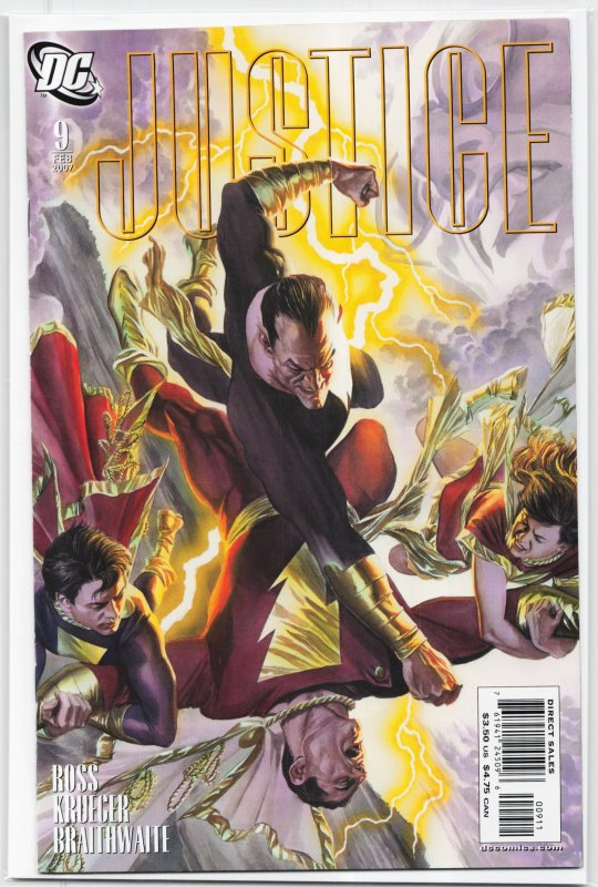 Justice #9 (DC Comics, 2007), raw, ungraded comic book — front cover