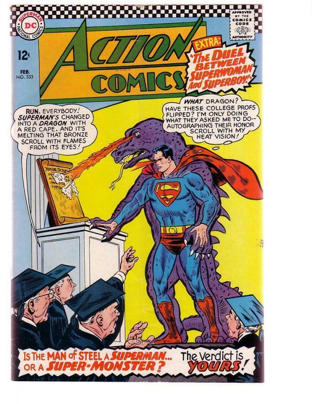 Action Comics #333 (DC Comics, 1966), raw comic book in VG condition — front cover