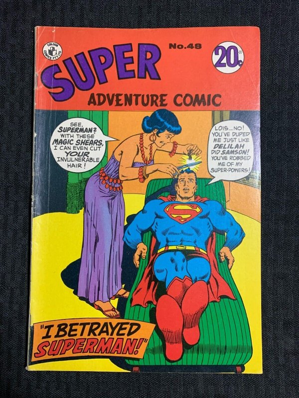 Vintage Super Adventure Comic #48, raw comic book in VG 4.0 condition — front cover