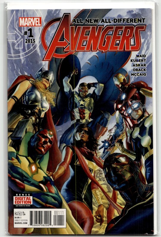 All-New, All-Different Avengers #1 (Marvel Comics, 2016), raw, ungraded comic book — front cover