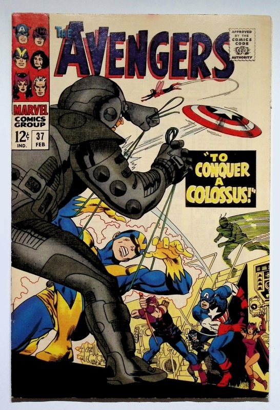 The Avengers #37 (Marvel Comics, 1967), raw, ungraded comic book — front cover