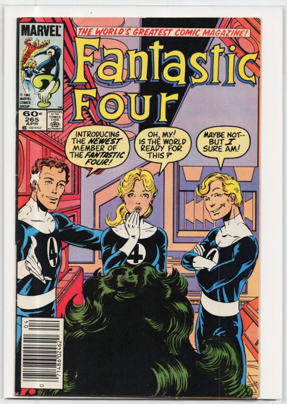 Fantastic Four #265 (Marvel Comics, 1984), raw, ungraded comic book — front cover