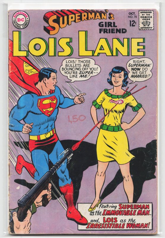 Superman's Girl Friend, Lois Lane #78 (DC Comics, 1967), raw, ungraded comic book — front cover