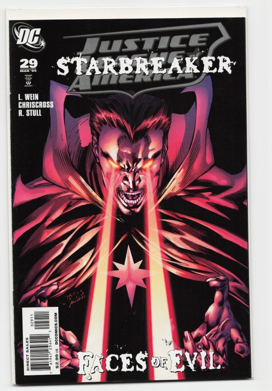 Justice League of America #29 (DC Comics, 2009), raw, ungraded comic book — front cover