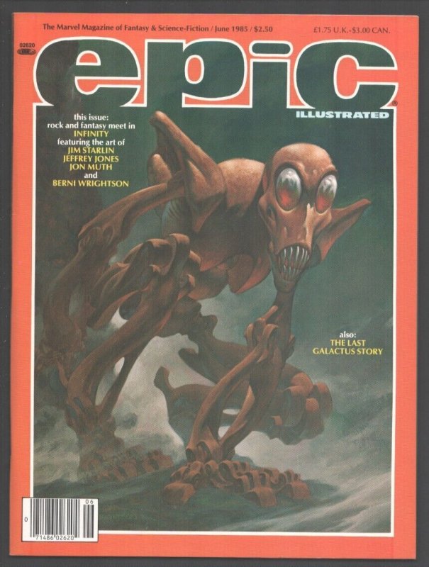 Epic Illustrated #34 (Marvel Comics, 1986), raw, ungraded comic book — front cover