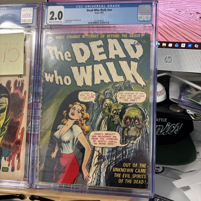 The Dead Who Walk 1952 Avon Classic Pre-code Horror Book CGC 2.0 (Avon Periodicals, 1952), CGC 2.0 graded comic book, Universal Blue label — front cover in its holder
