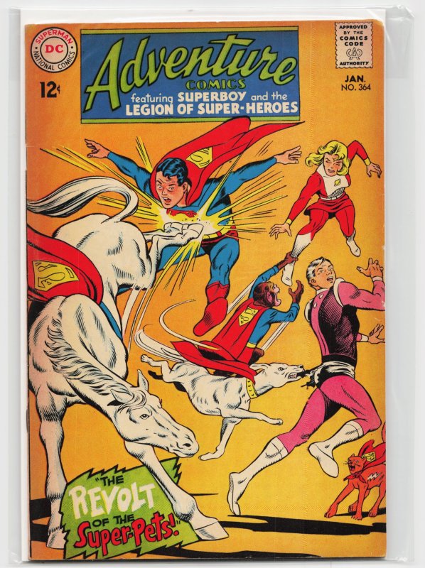 Adventure Comics #364 (DC Comics, 1968), raw, ungraded comic book — front cover