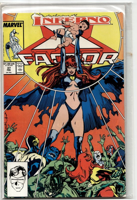 X-Factor #37 (Marvel Comics, 1989), raw, ungraded comic book — front cover