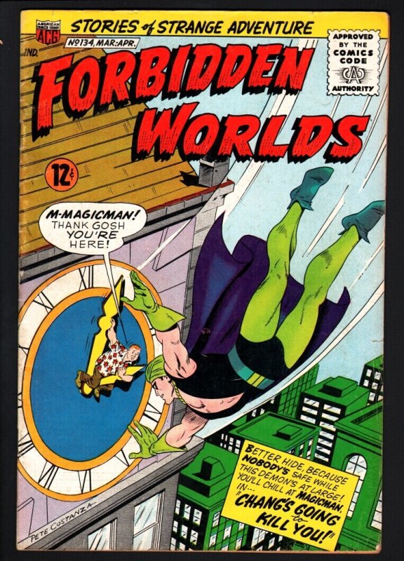 Forbidden Worlds #134-1966-Silver-Age Sci-Fi-Acg-Magicman-Vg VG (American Comics Group), raw comic book in VG condition — front cover