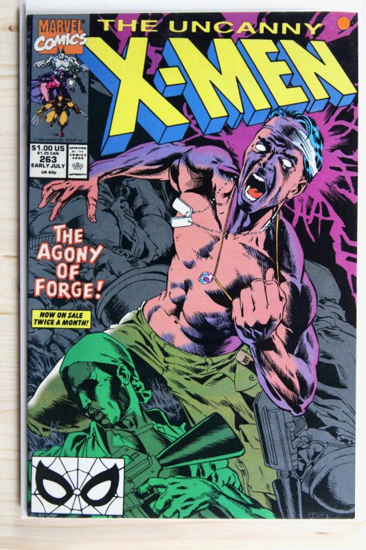The Uncanny X-Men #263 (Marvel Comics, 1990), raw comic book in VF/NM 9.0 condition — front cover