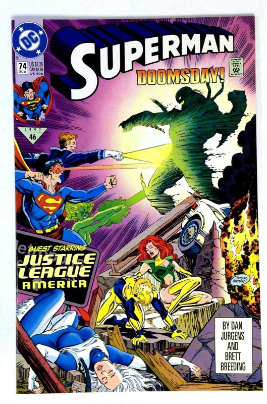 Superman #74 (DC Comics, 1992), raw comic book in NM- condition — front cover
