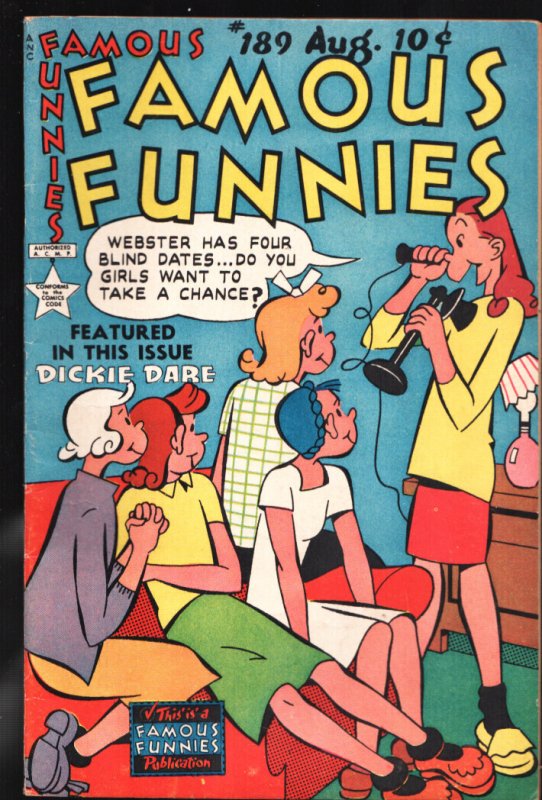 Famous Funnies #189 (1950), raw comic book in FN/VF condition — front cover
