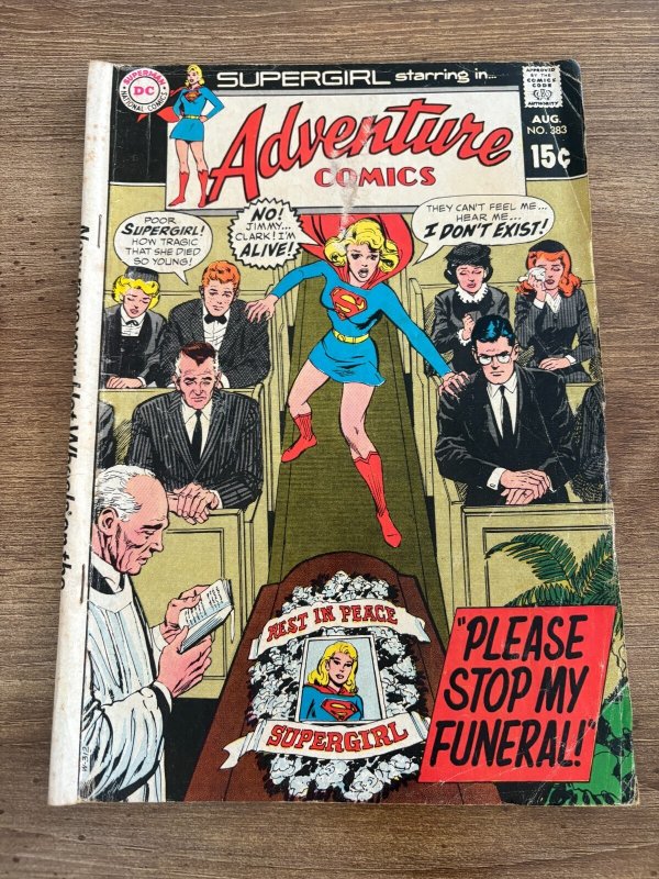 Adventure Comics #383 (DC Comics), raw comic book in VG condition — front cover