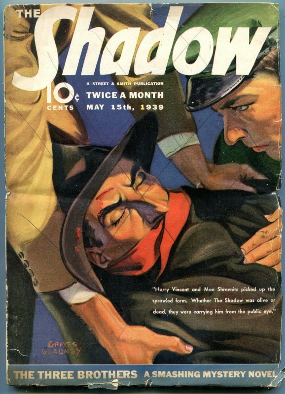 The Shadow Pulp May #15 (Street & Smith, 1939), raw comic book in VG- condition — front cover
